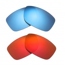 New Walleva Fire Red + Ice Blue Polarized Replacement Lenses For Oakley Crosslink 55 (OX8030 Series)  Sunglasses