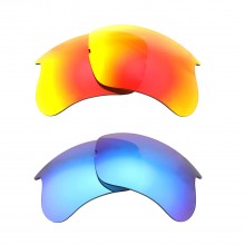New Walleva Fire Red + Ice Blue Polarized Replacement Lenses For Bolle Parole Sunglasses