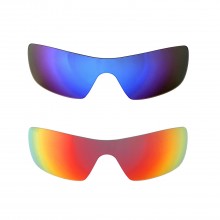 Walleva Fire Red + Ice Blue Polarized Replacement Lenses For Oakley Straightback (OO9411 Series) Sunglasses