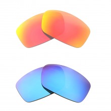 New Walleva Fire Red + Ice Blue Polarized Replacement Lenses For Spy Optic Colt Sunglasses