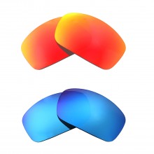 New Walleva Fire Red + Ice Blue Polarized Replacement Lenses For Spy Optic Piper Sunglasses