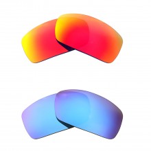 New Walleva Fire Red + Ice Blue Polarized Replacement Lenses For Spy Optic Konvoy Sunglasses