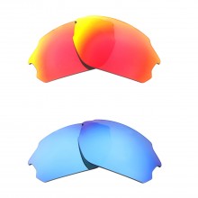 New Walleva Fire Red + Ice Blue Polarized Replacement Lenses For Smith Optics Parallel D-Max Sunglasses