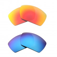 New Walleva Fire Red + Ice Blue Polarized Replacement Lenses For Smith Optics Guide's Choice Sunglasses