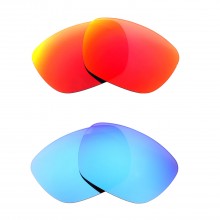 New Walleva Fire Red + Ice Blue Polarized Replacement Lenses For Smith Optics Nomad Sunglasses