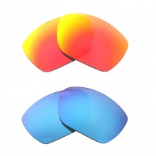 New Walleva Fire Red + Ice Blue Polarized Replacement Lenses For Smith Optics Purist Sunglasses