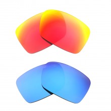 New Walleva Fire Red + Ice Blue Polarized Replacement Lenses For Smith Optics Outlier XL Sunglasses