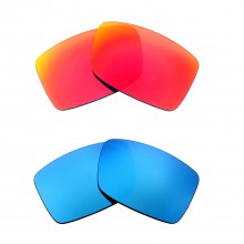 New Walleva Fire Red + Ice Blue Polarized Replacement Lenses For Smith Optics Outlier Sunglasses