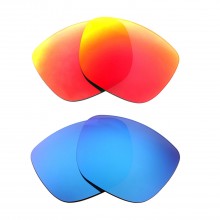 New Walleva Fire Red + Ice Blue Polarized Replacement Lenses For Smith Optics Lowdown XL Sunglasses