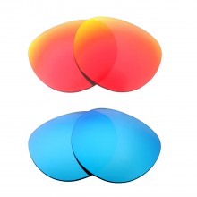 New Walleva Fire Red + Ice Blue Polarized Replacement Lenses For Smith Optics Cheetah Sunglasses