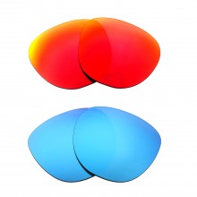 New Walleva Fire Red + Ice Blue Polarized Replacement Lenses For Smith Optics Sidney Sunglasses