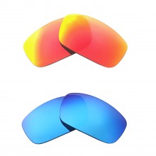 New Walleva Fire Red + Ice Blue Polarized Replacement Lenses For Smith Optics Prospect Sunglasses