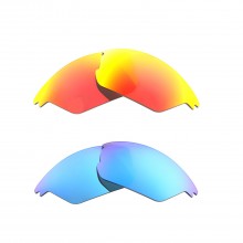 New Walleva Fire Red + Ice Blue Polarized Replacement Lenses For Smith Optics Approach Sunglasses