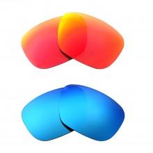 New Walleva Fire Red + Ice Blue Polarized Replacement Lenses For Maui Jim Wiki Wiki Sunglasses