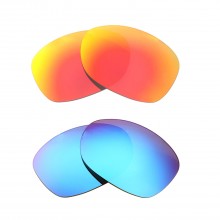 New Walleva Fire Red + Ice Blue Polarized Replacement Lenses For Maui Jim Nalani Sunglasses