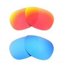 New Walleva Fire Red + Ice Blue Polarized Replacement Lenses For Maui Jim Guardrails Sunglasses
