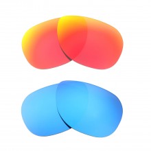 New Walleva Fire Red + Ice Blue Polarized Replacement Lenses For Maui Jim Guardrails Sunglasses