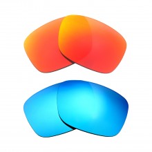 New Walleva Fire Red + Ice Blue Polarized Replacement Lenses For Maui Jim Pokowai Arch Sunglasses