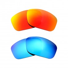 New Walleva Fire Red + Ice Blue Polarized Replacement Lenses For Maui Jim Kanaio Coast Sunglasses