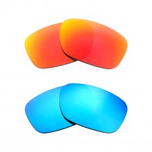 New Walleva Fire Red + Ice Blue Polarized Replacement Lenses For Maui Jim Bamboo Forest Sunglasses