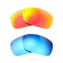 New Walleva Fire Red + Ice Blue Polarized Replacement Lenses For Maui Jim Kumu Sunglasses