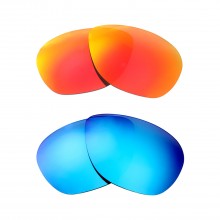 New Walleva Fire Red + Ice Blue Polarized Replacement Lenses For Maui Jim Castles Sunglasses