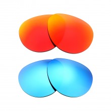 New Walleva Fire Red + Ice Blue Polarized Replacement Lenses For Maui Jim Swinging Bridges Sunglasses