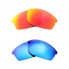 New Walleva Fire Red + Ice Blue Polarized Replacement Lenses For Ray-Ban RB4173 62mm Sunglasses