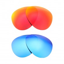 New Walleva Fire Red + Ice Blue Polarized Replacement Lenses For Ray-Ban RB3029 Outdoorsman II Sunglasses