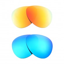 New Walleva Fire Red + Ice Blue Polarized Replacement Lenses For Ray-Ban RB4125 Cats 5000 59mm Sunglasses