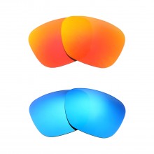 New Walleva Fire Red + Ice Blue Polarized Replacement Lenses For Ray-Ban RB3136 Caravan 58mm Sunglasses