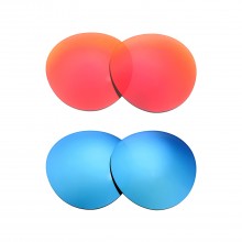 New Walleva Fire Red + Ice Blue Polarized Replacement Lenses For Ray-Ban RB2180 49mm Sunglasses