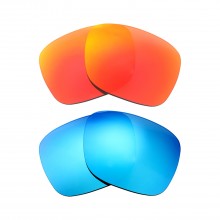 New Walleva Fire Red + Ice Blue Polarized Replacement Lenses For Ray-Ban RB4264 Chromance 58mm Sunglasses