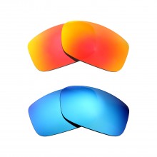 New Walleva Fire Red + Ice Blue Polarized Replacement Lenses For Ray-Ban RB3478 60mm Sunglasses