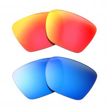 New Walleva Fire Red + Ice Blue Polarized Replacement Lenses For Maui Jim Cruzem Sunglasses