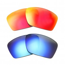 New Walleva Fire Red + Ice Blue Polarized Replacement Lenses For Maui Jim Alenuihaha Sunglasses