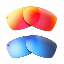New Walleva Fire Red + Ice Blue Polarized Replacement Lenses For Maui Jim Akau Sunglasses