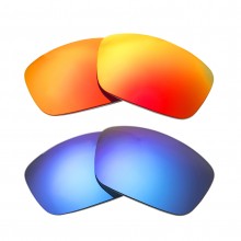 New Walleva Fire Red + Ice Blue Polarized Replacement Lenses For Maui Jim Local Kine Sunglasses