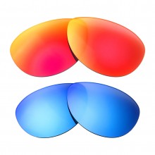 New Walleva Fire Red + Ice Blue Polarized Replacement Lenses For Maui Jim Baby Beach Sunglasses