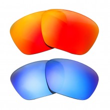 New Walleva Fire Red + Ice Blue Polarized Replacement Lenses For Maui Jim Makoa Sunglasses