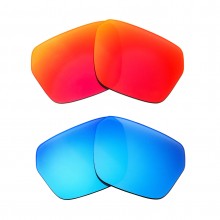 New Walleva Fire Red + Ice Blue Polarized Replacement Lenses For Prada Linea Rossa SPS01X Sunglasses