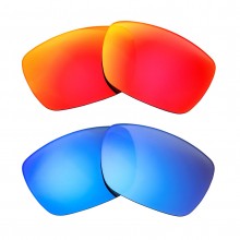 New Walleva Fire Red + Ice Blue Polarized Replacement Lenses For Prada Conceptual SPR510 Sunglasses