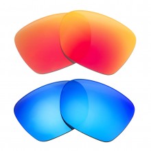 New Walleva Fire Red + Ice Blue Polarized Replacement Lenses For Costa Del Mar Anaa Sunglasses