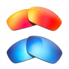 New Walleva Fire Red + Ice Blue Polarized Replacement Lenses For Costa Del Mar Saltbreak Sunglasses