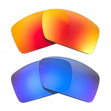New Walleva Fire Red + Ice Blue Polarized Replacement Lenses For Costa Del Mar Reefton Sunglasses