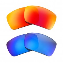 New Walleva Fire Red + Ice Blue Polarized Replacement Lenses For Costa Del Mar Permit Sunglasses