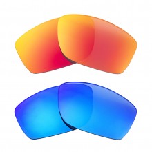 New Walleva Fire Red + Ice Blue Polarized Replacement Lenses For Costa Del Mar Cut Sunglasses