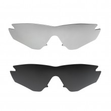 New Walleva Customized M2 Shaped Black + Titanium Polarized Replacement Lenses for Oakley M Frame Sunglasses