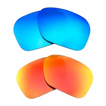 Walleva Fire Red + Ice Blue Polarized Replacement Lenses For Oakley Portal X Sunglasses