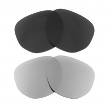 Walleva Titanium + Black Polarized Replacement Lenses For Ray-Ban RB3548N 51mm Sunglasses